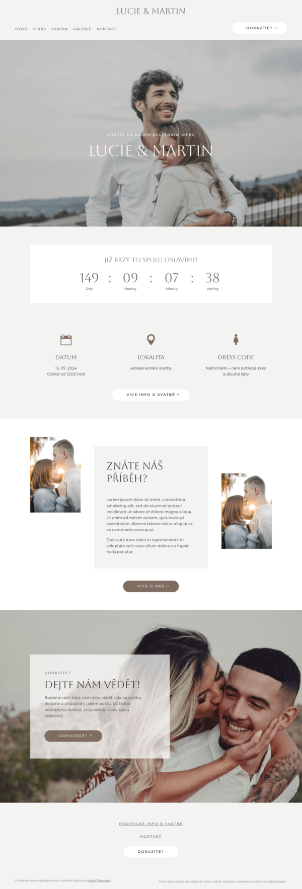 Šablona pro svatební web