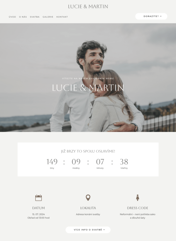 Šablona pro svatební web
