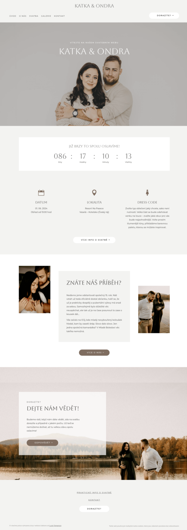 Šablona pro svatební web