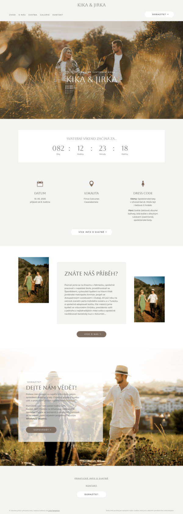 Šablona pro svatební web